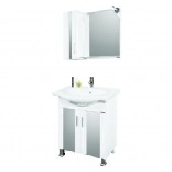 Долен шкаф с порцеланова мивка + Горен шкаф с огледало от PVC Omonia-М